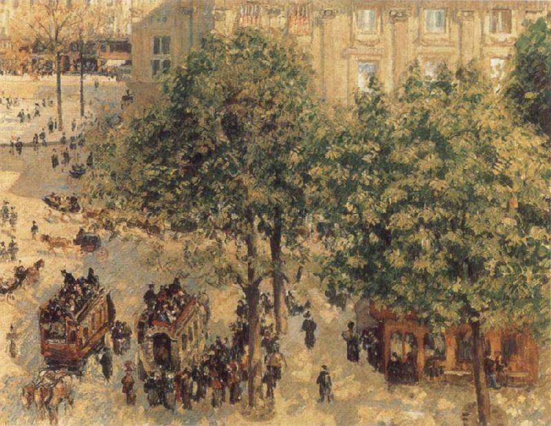 Camille Pissarro Place du theatre francais a paris oil painting picture